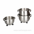 Stainless Steel Colander With The Silicone Leg